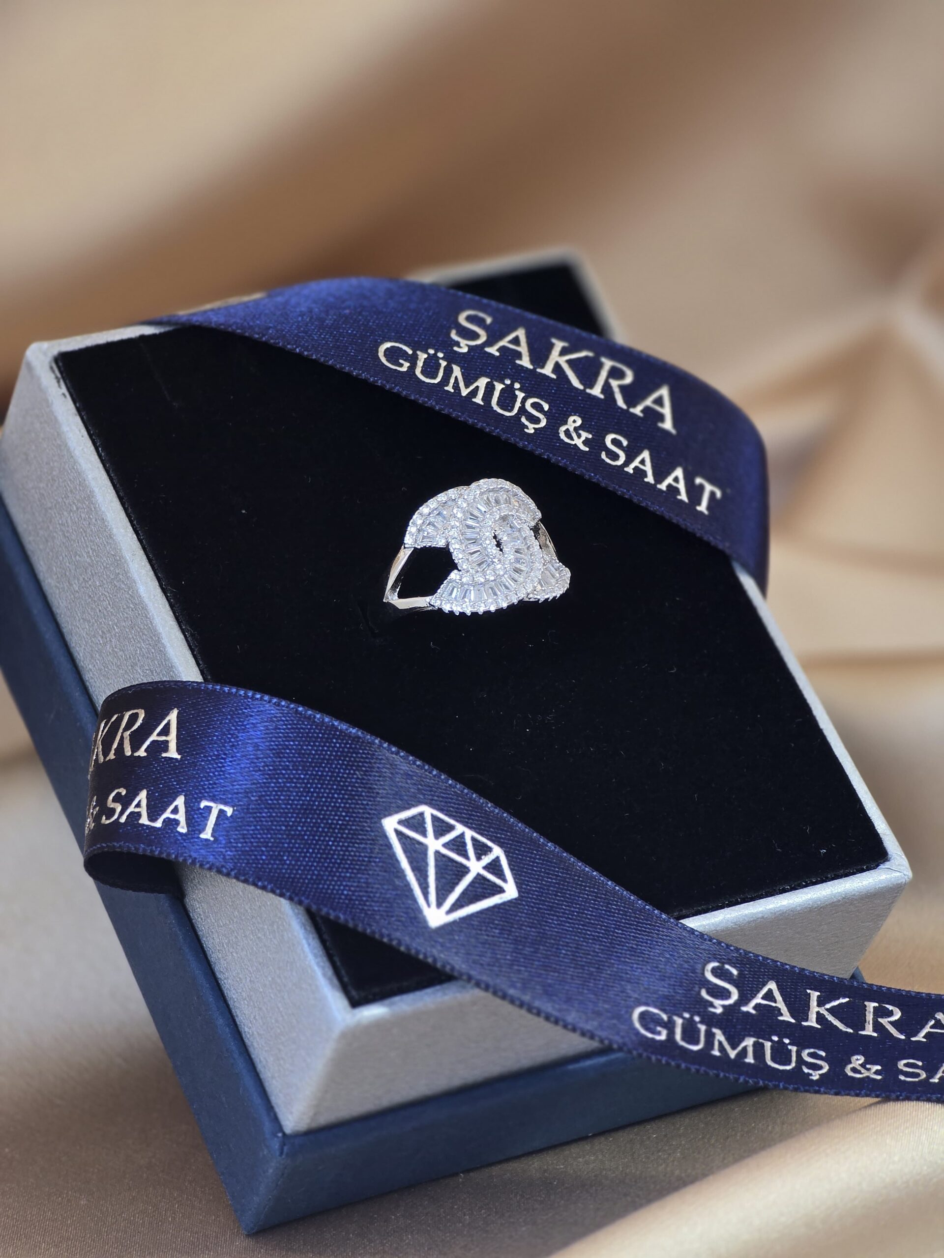 Baget Taşlı Örgü Formlu 925 Ayar Gümüş Yüzük – 4.6 Gram - Görsel 3