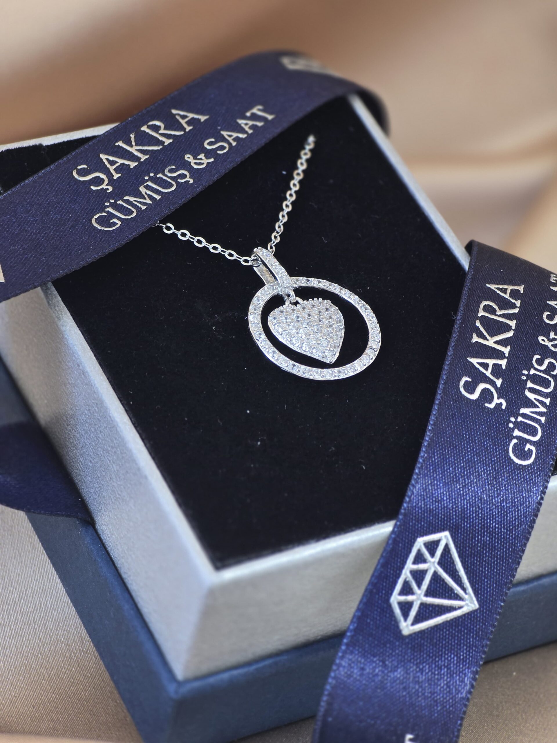 İçi Taşlı Kalp Figürlü 925 Ayar Gümüş Kolye - Görsel 2