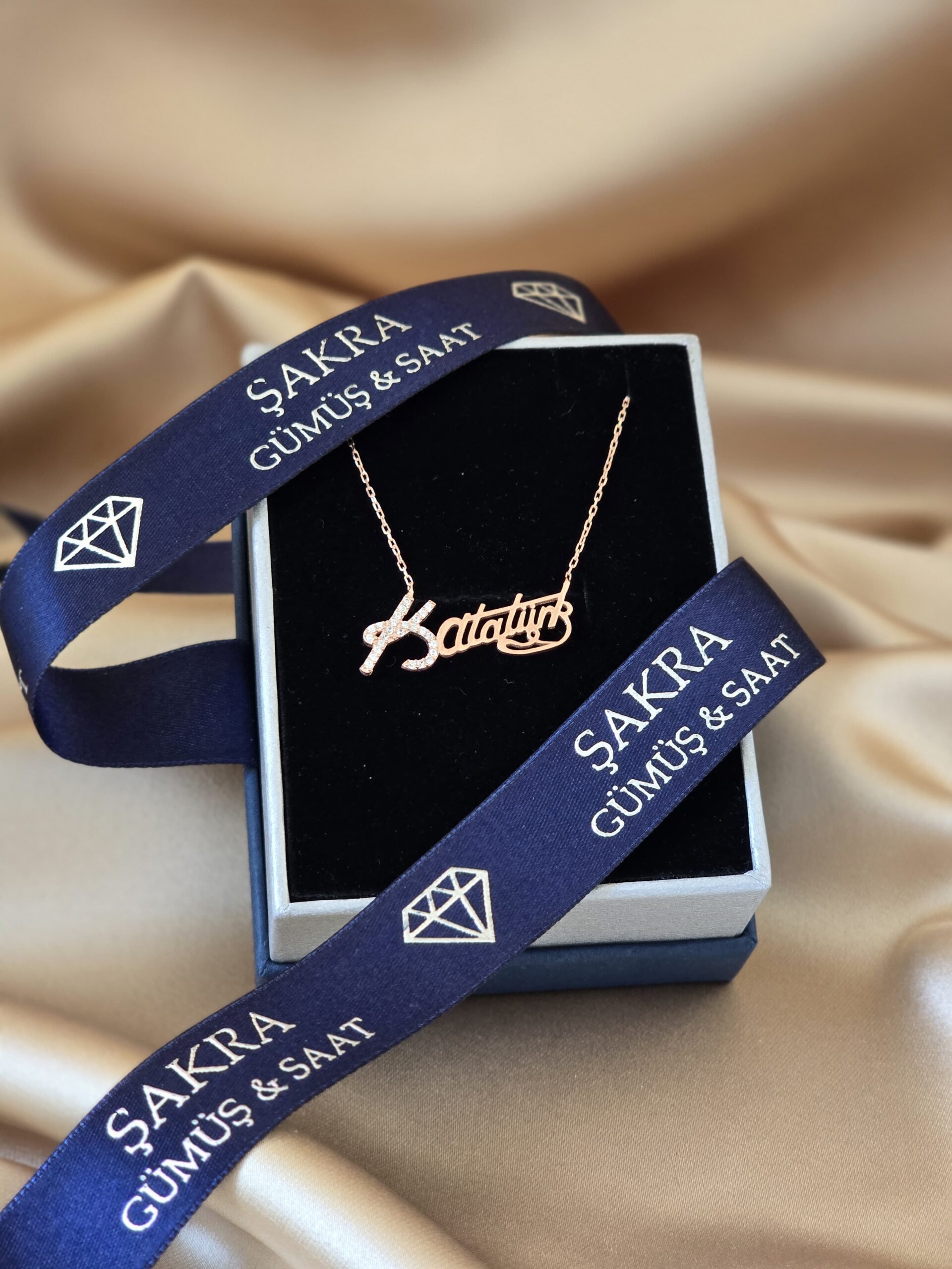 Atatürk İmzalı Rose Kaplama 925 Ayar Gümüş Kolye - Görsel 2