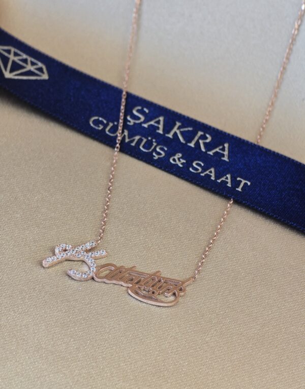 Atatürk İmzalı Rose Kaplama 925 Ayar Gümüş Kolye