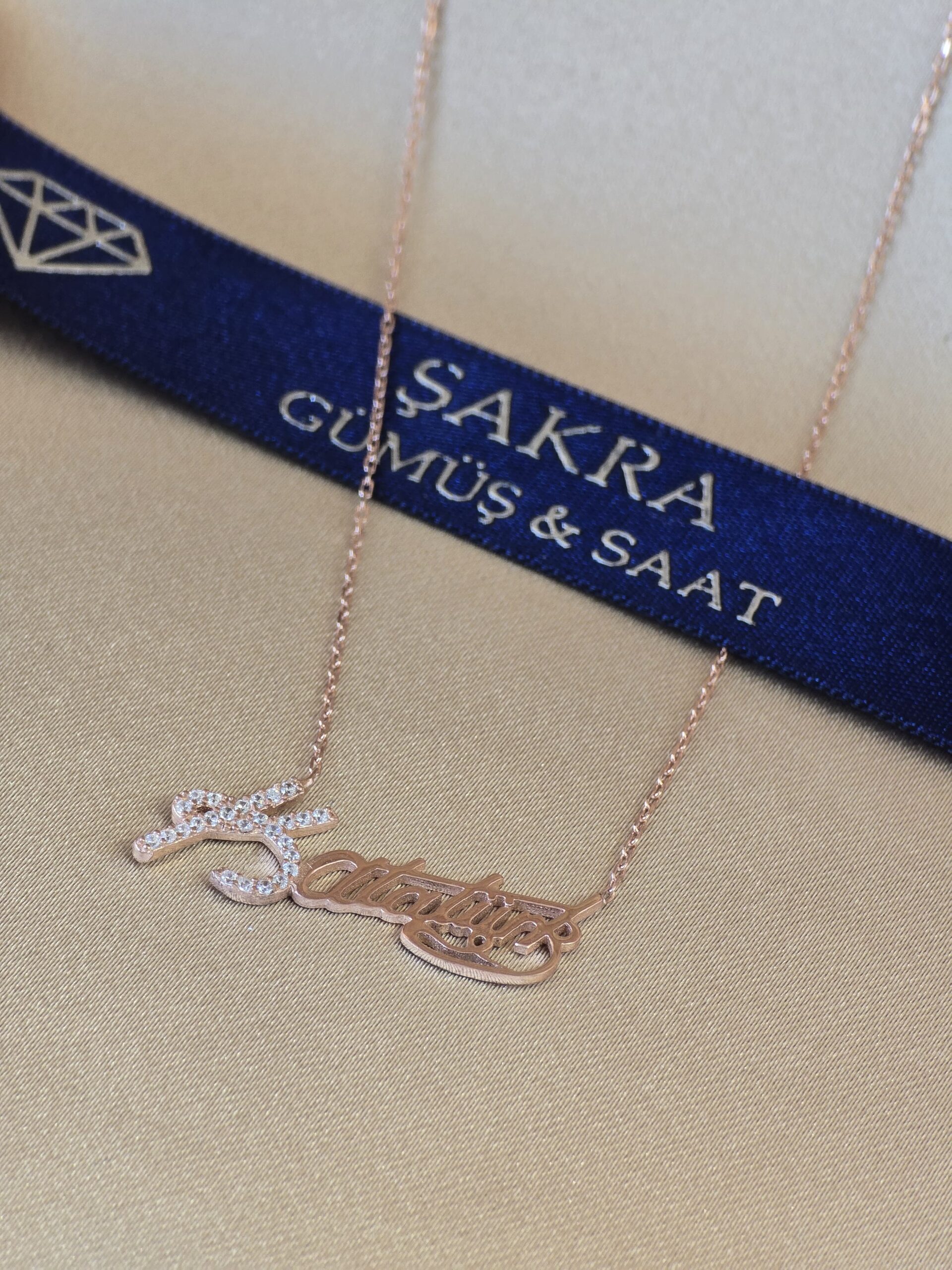 Atatürk İmzalı Rose Kaplama 925 Ayar Gümüş Kolye