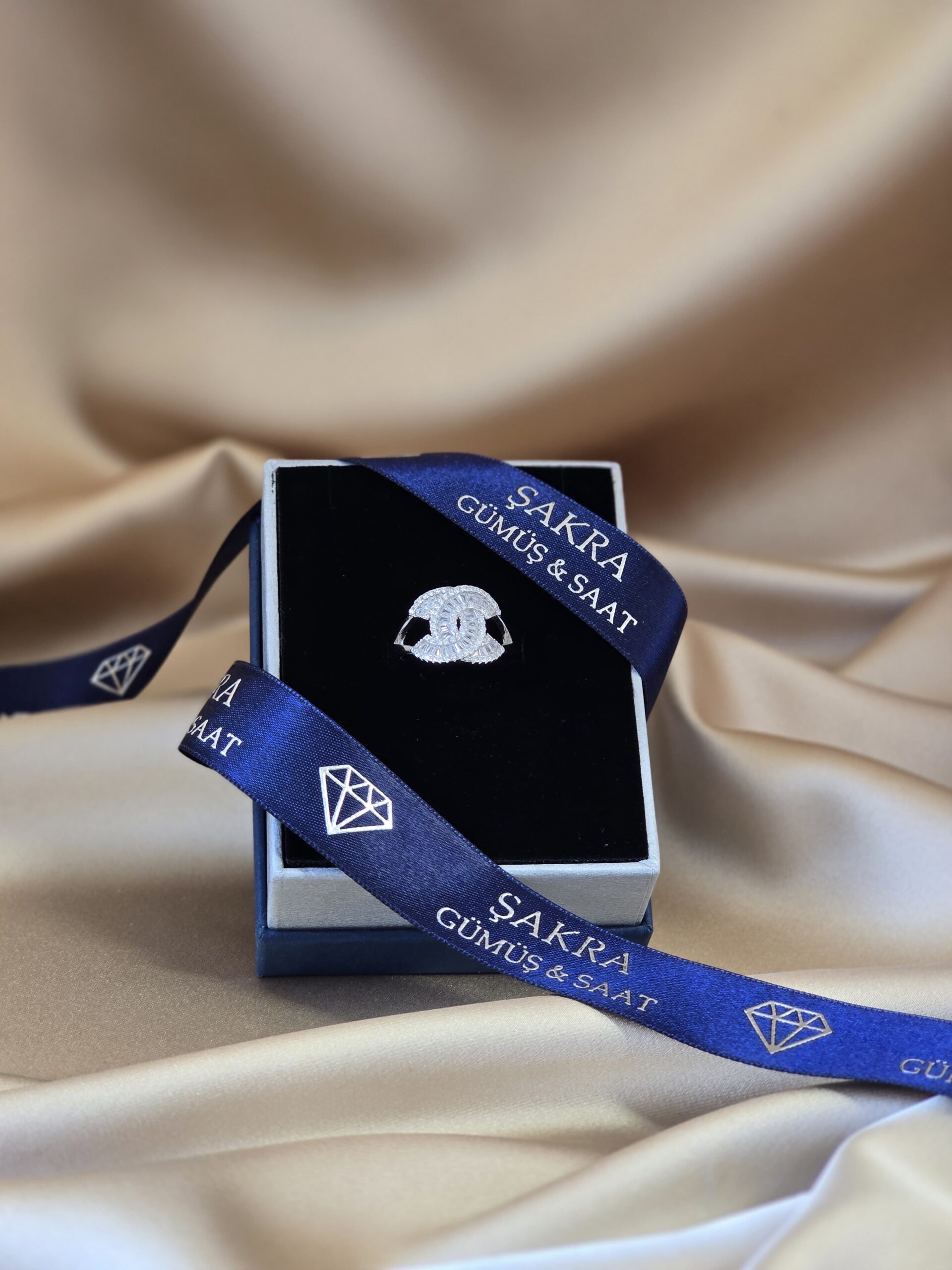 Baget Taşlı Örgü Formlu 925 Ayar Gümüş Yüzük – 4.6 Gram - Görsel 2