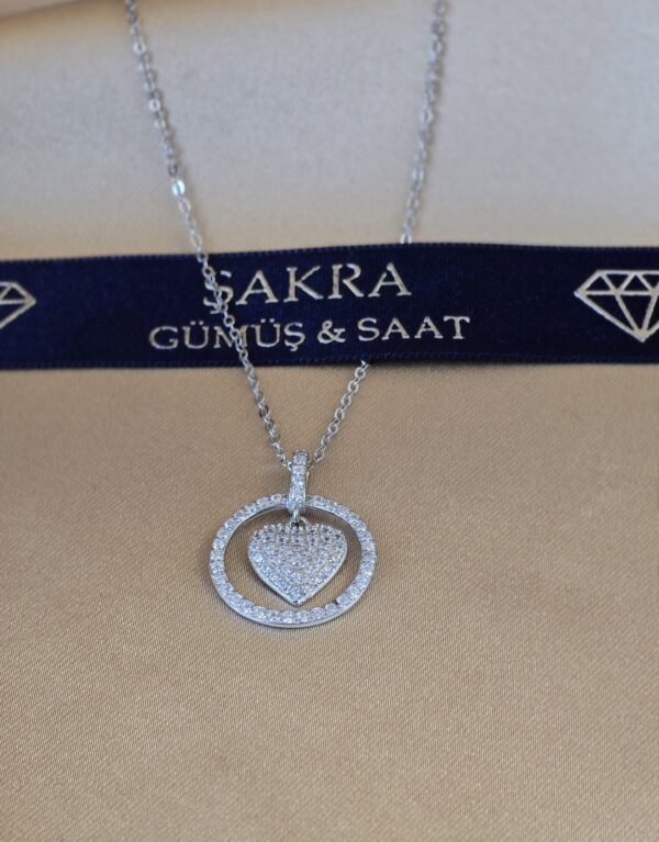 İçi Taşlı Kalp Figürlü 925 Ayar Gümüş Kolye