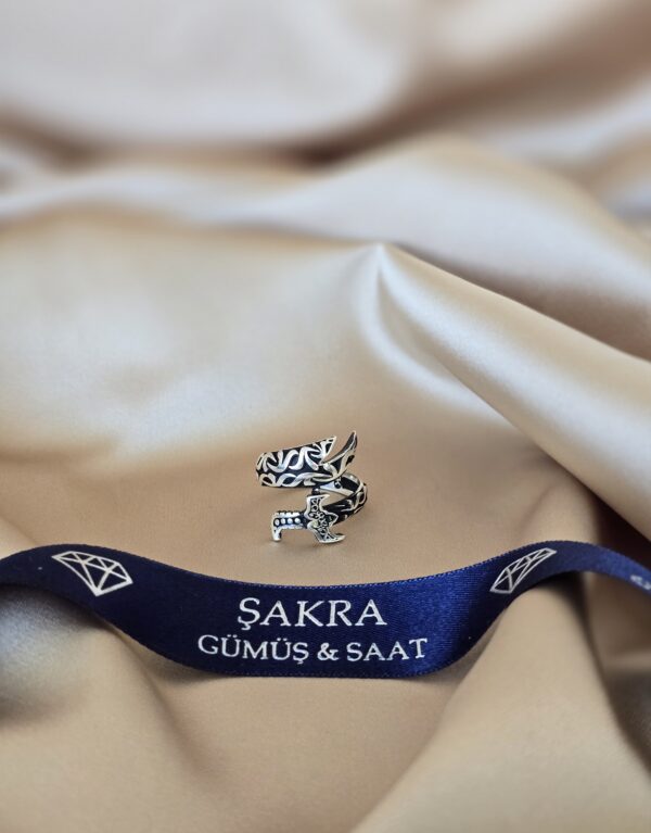 Balta Motifli Tribal Desenli Erkek Gümüş Yüzük – 8.1 gr | Şakra Gümüş & Saat