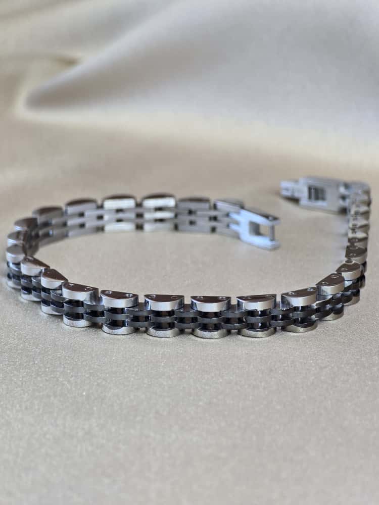 Şakra Gümüş Klasik Gümüş Tonlu Erkek Bileklik