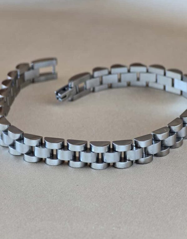 Şakra Gümüş Klasik Silver Erkek Çelik Bileklik