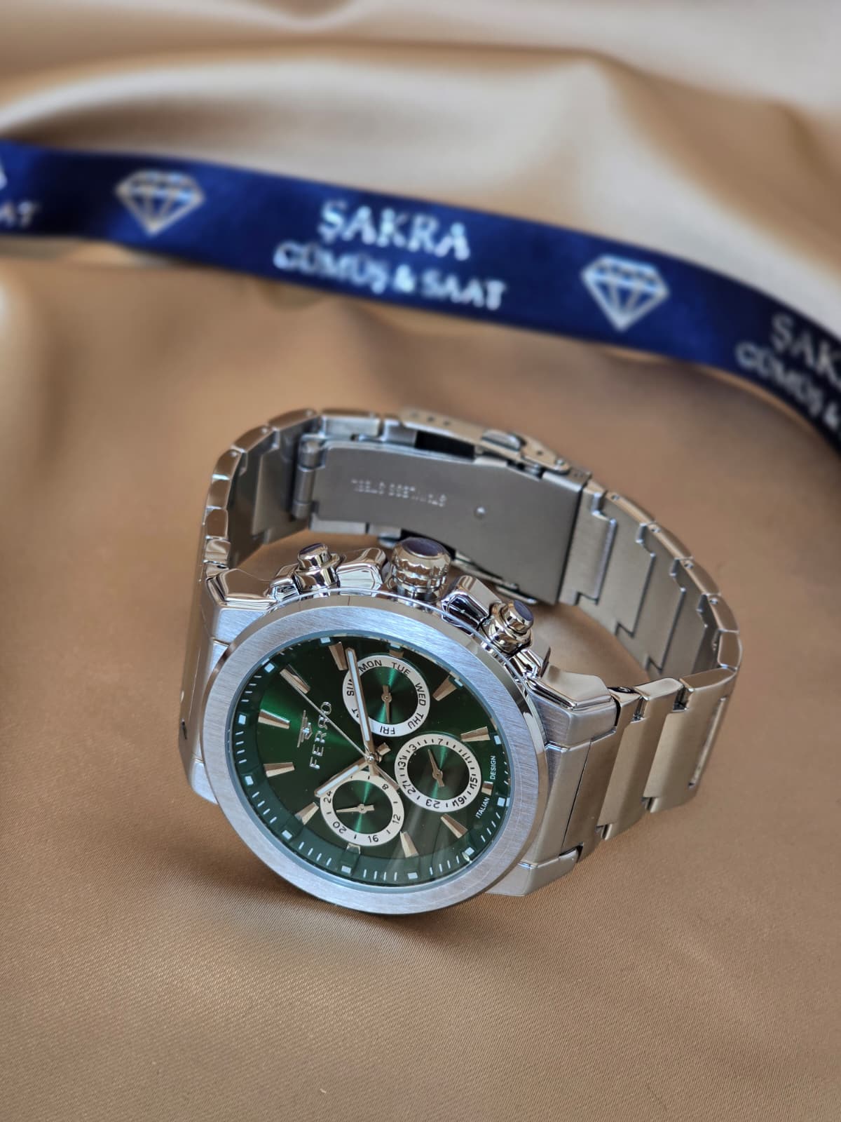 FERRO Green Steel Multi Function Erkek Kol Saati