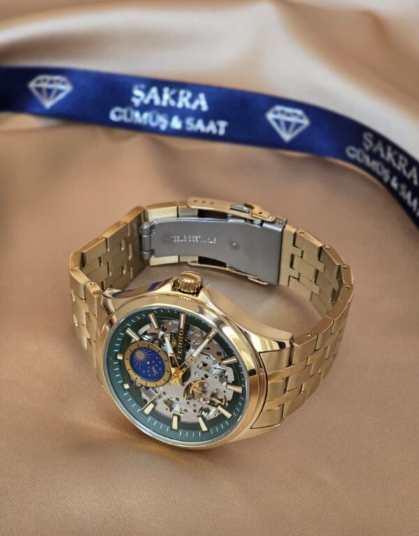 FERRO Gold Moonphase Skeleton Erkek Kol Saati