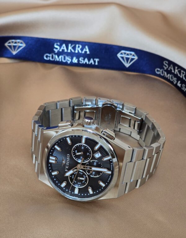 FERRO Multifunction Black Steel Erkek Kol Saati