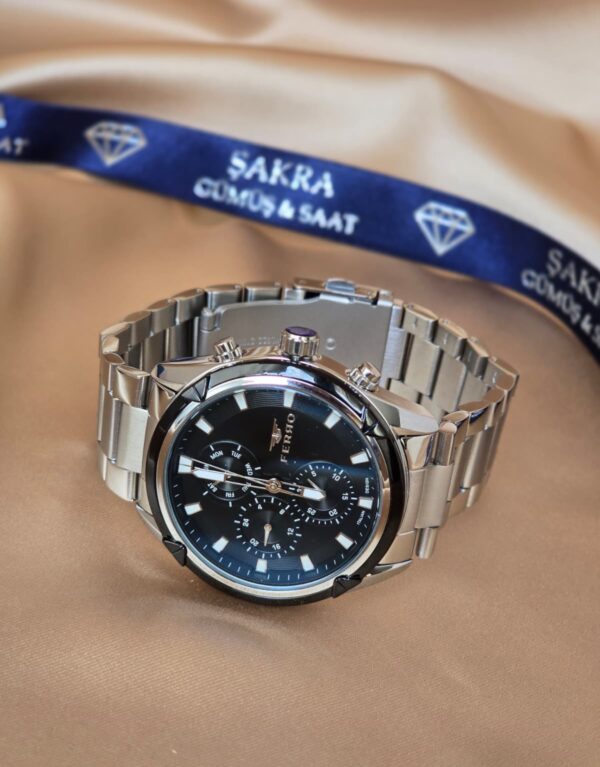 FERRO Black Dial Multifunction Steel Erkek Kol Saati