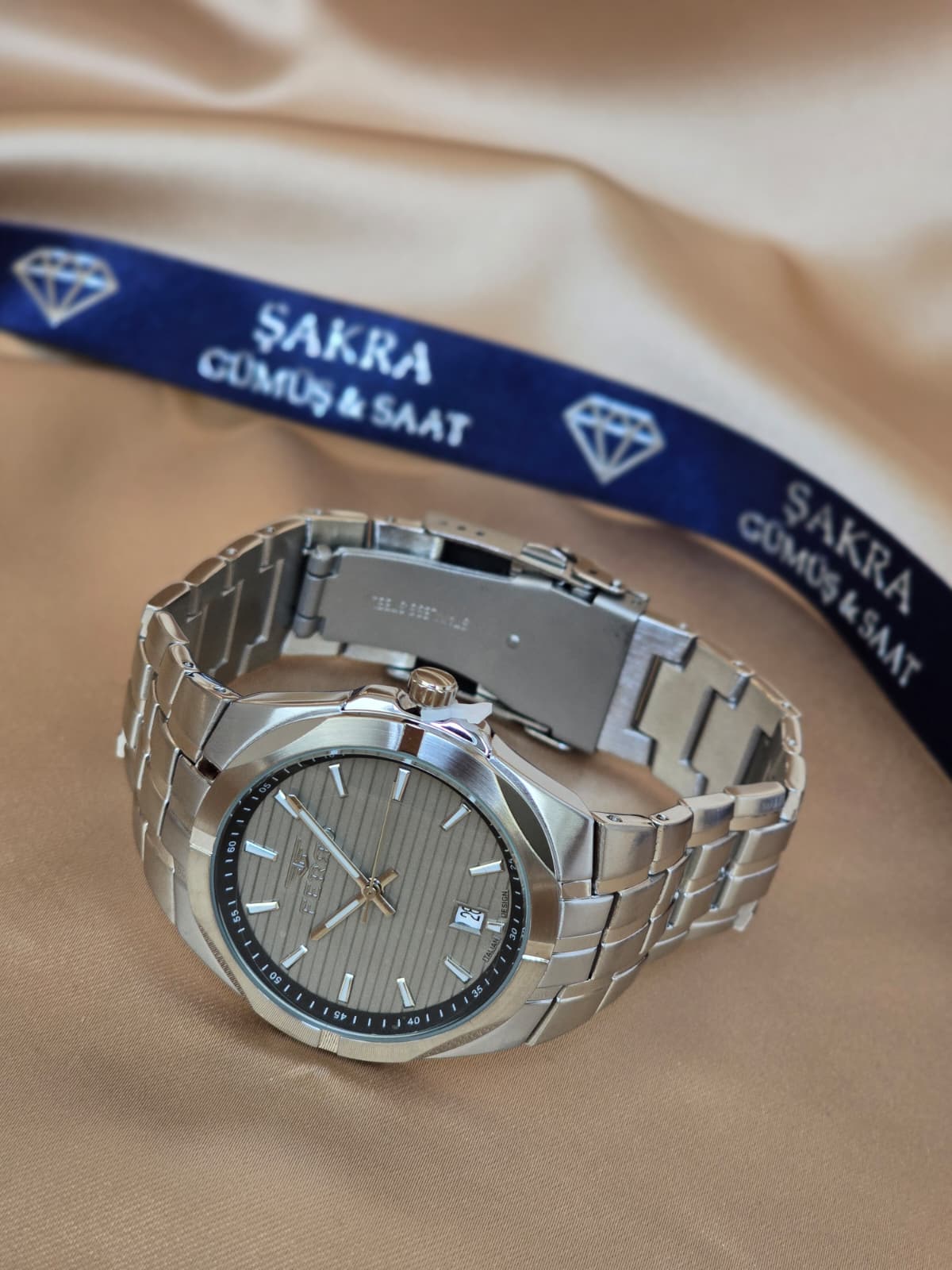 FERRO Grey Dial Steel Erkek Kol Saati