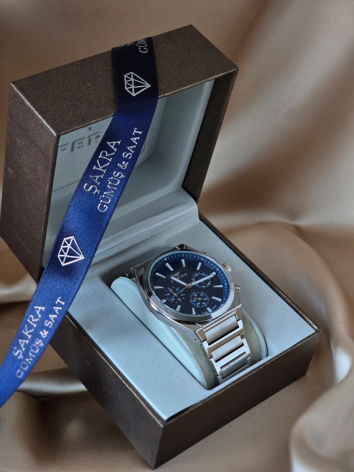 FERRO Multi Function Steel Erkek Kol Saati - Görsel 3