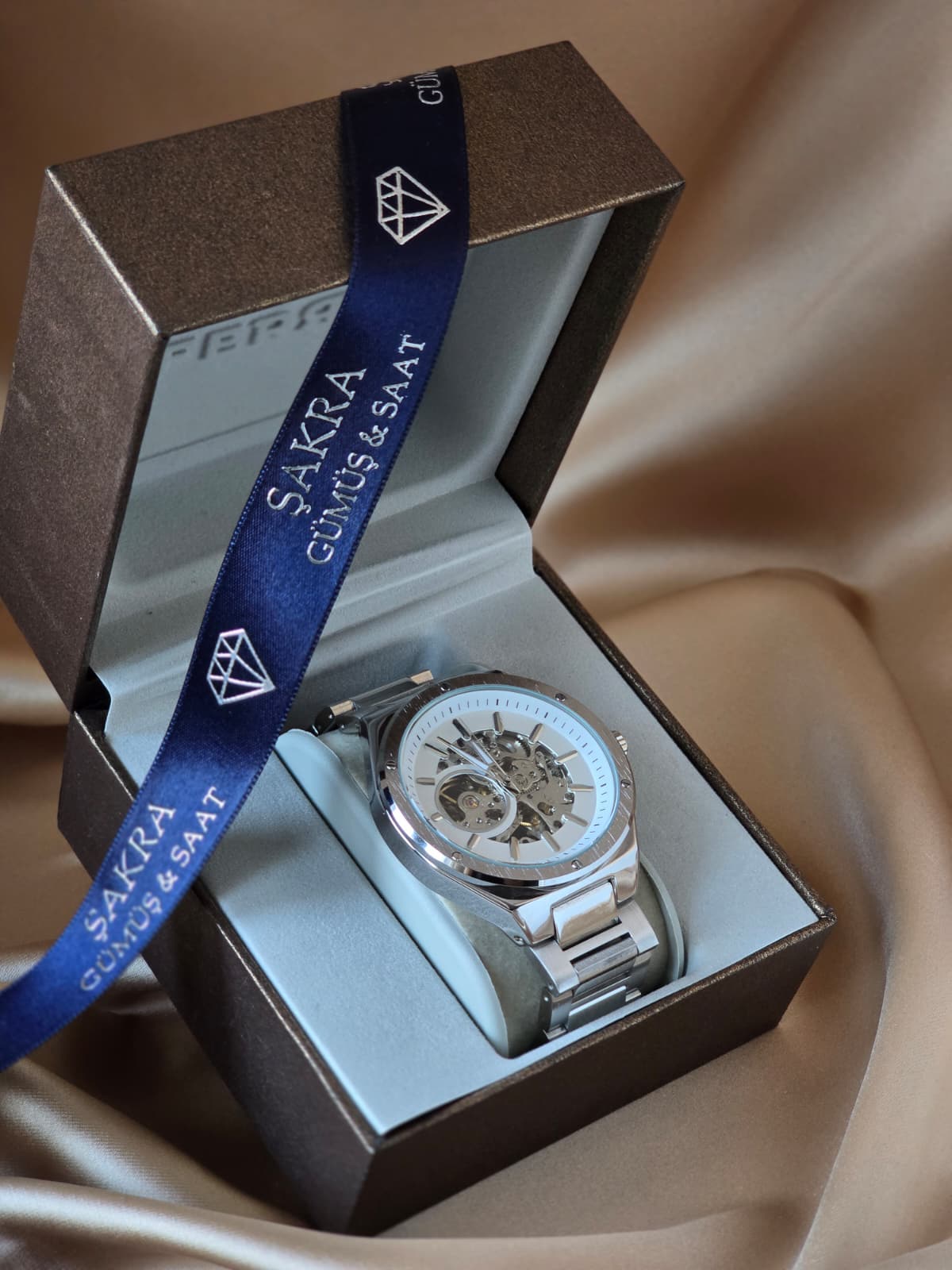 FERRO Skeleton Automatic Steel Erkek Kol Saati - Görsel 3