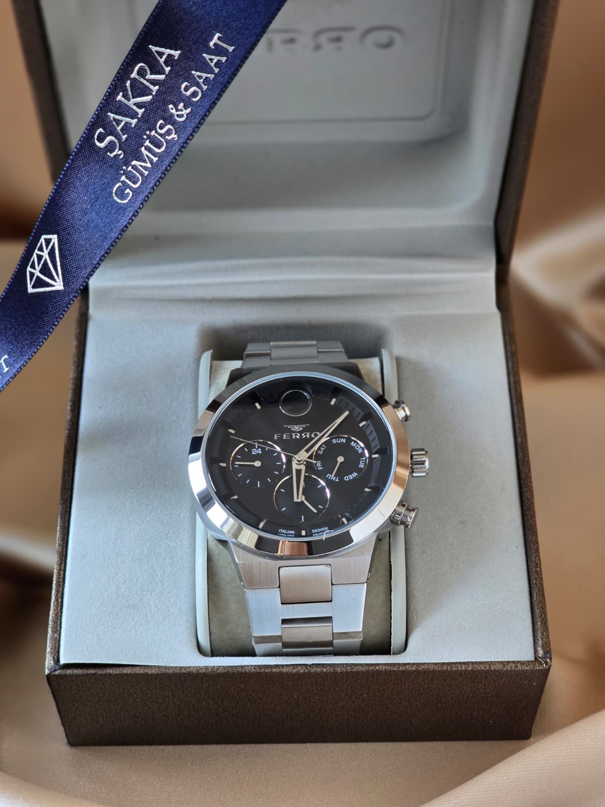 FERRO Multifunction Black Erkek Kol Saati - Görsel 2