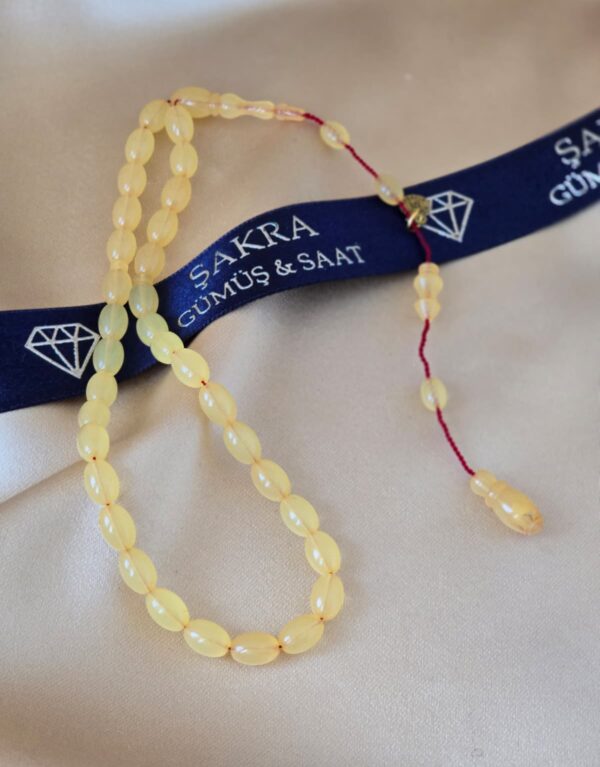 Açık Bal Sarısı Ateş Kehribar Sistemli Tesbih