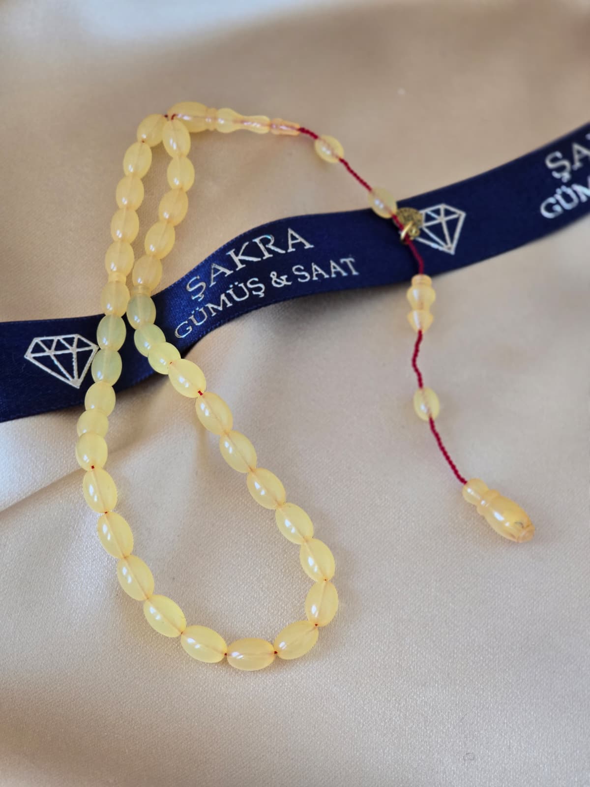 Açık Bal Sarısı Ateş Kehribar Sistemli Tesbih