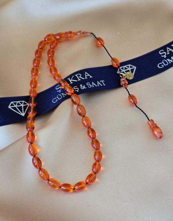 Turuncu Ateş Kehribar Sistemli Tesbih