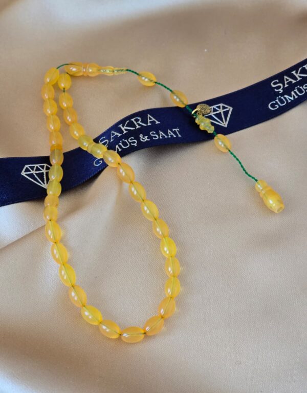 Sarı Ateş Kehribar Sistemli Tesbih