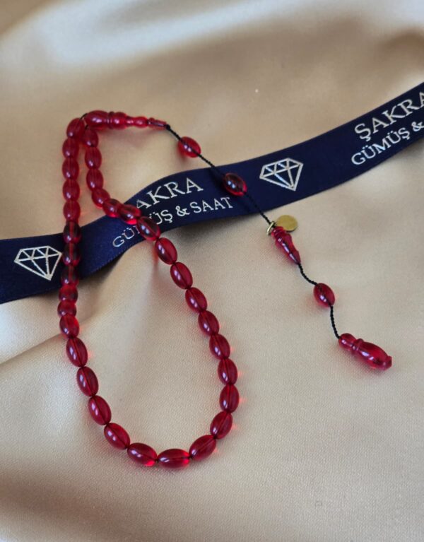 Kırmızı Ateş Kehribar Sistemli Tesbih