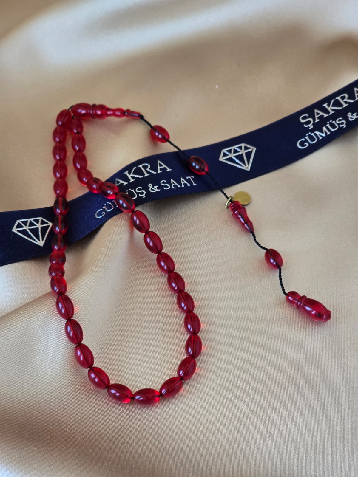 Kırmızı Ateş Kehribar Sistemli Tesbih