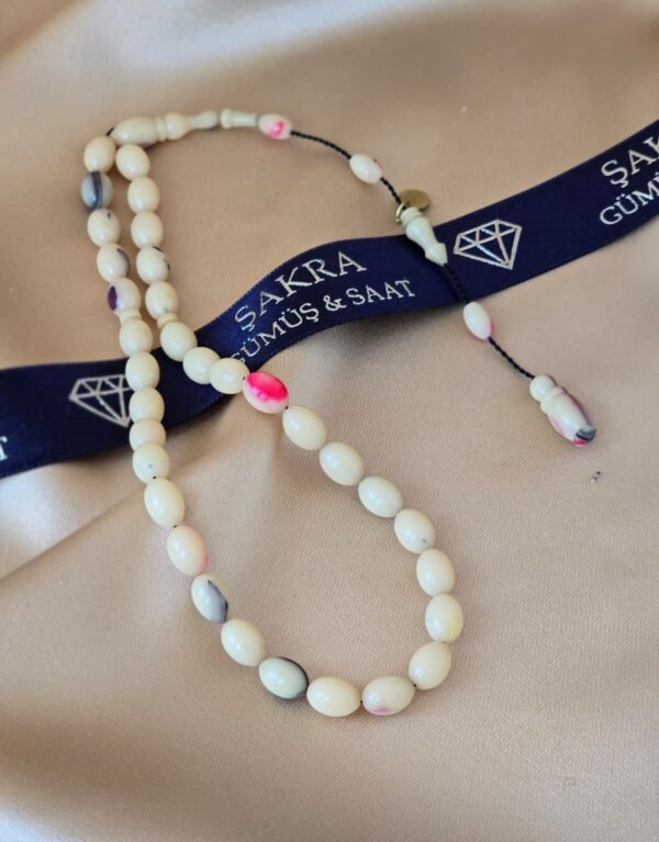 Krem Tonlu Ateş Kehribar Sistemli Tesbih