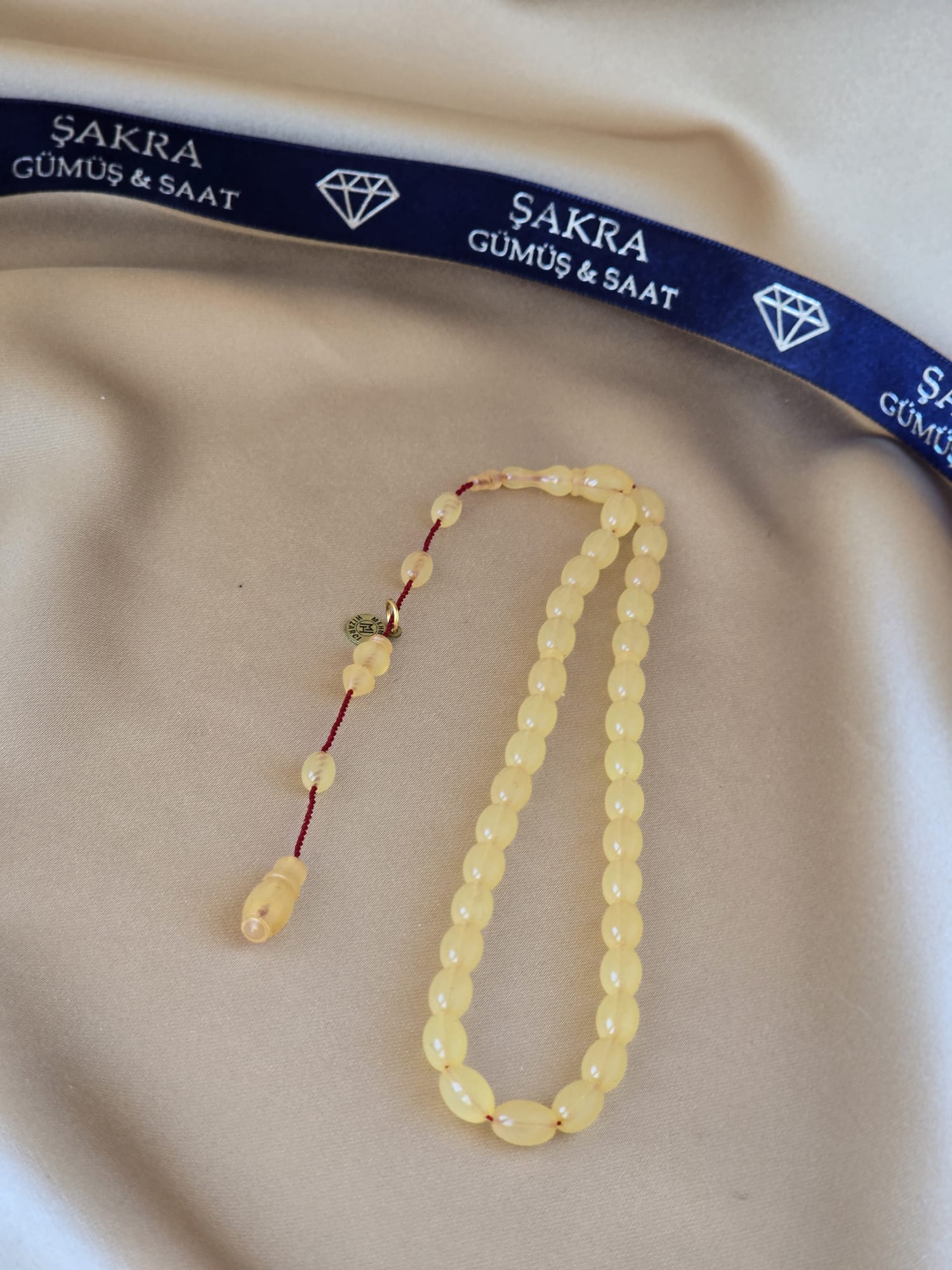 Açık Bal Sarısı Ateş Kehribar Sistemli Tesbih - Görsel 2